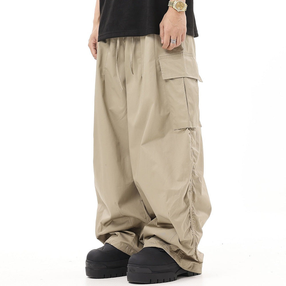 Japanese Solid Color Folded Cargo Pants