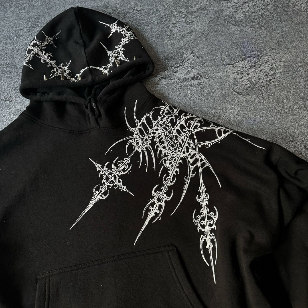 Retro Dark Street Craft Hoodie