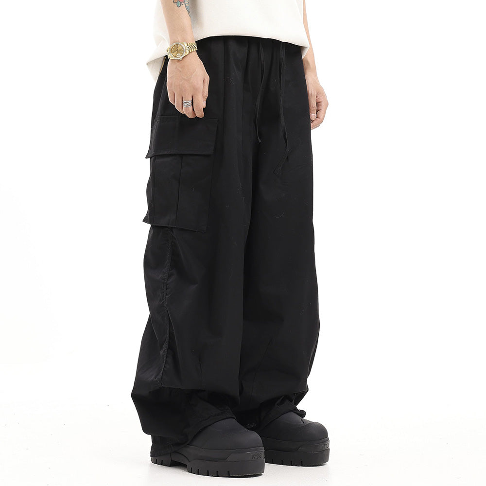 Japanese Solid Color Folded Cargo Pants