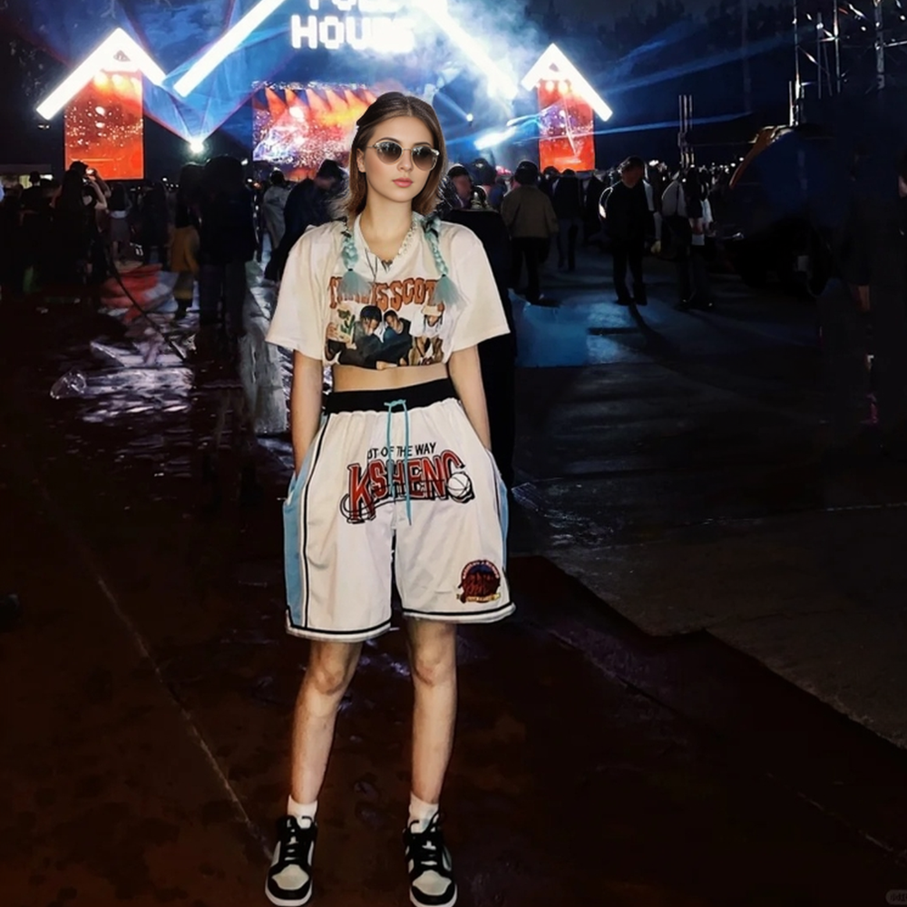 Street Print Mesh Basketball Shorts