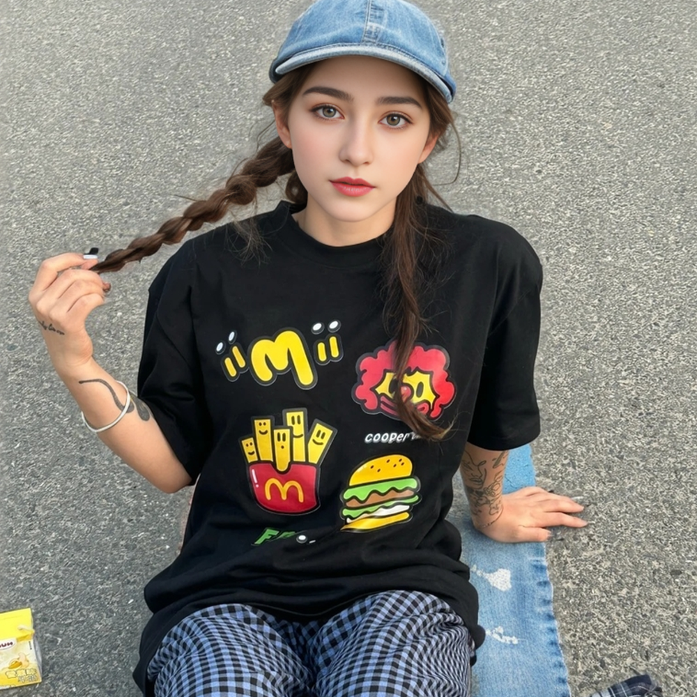 Retro Burger & Fries T-Shirt