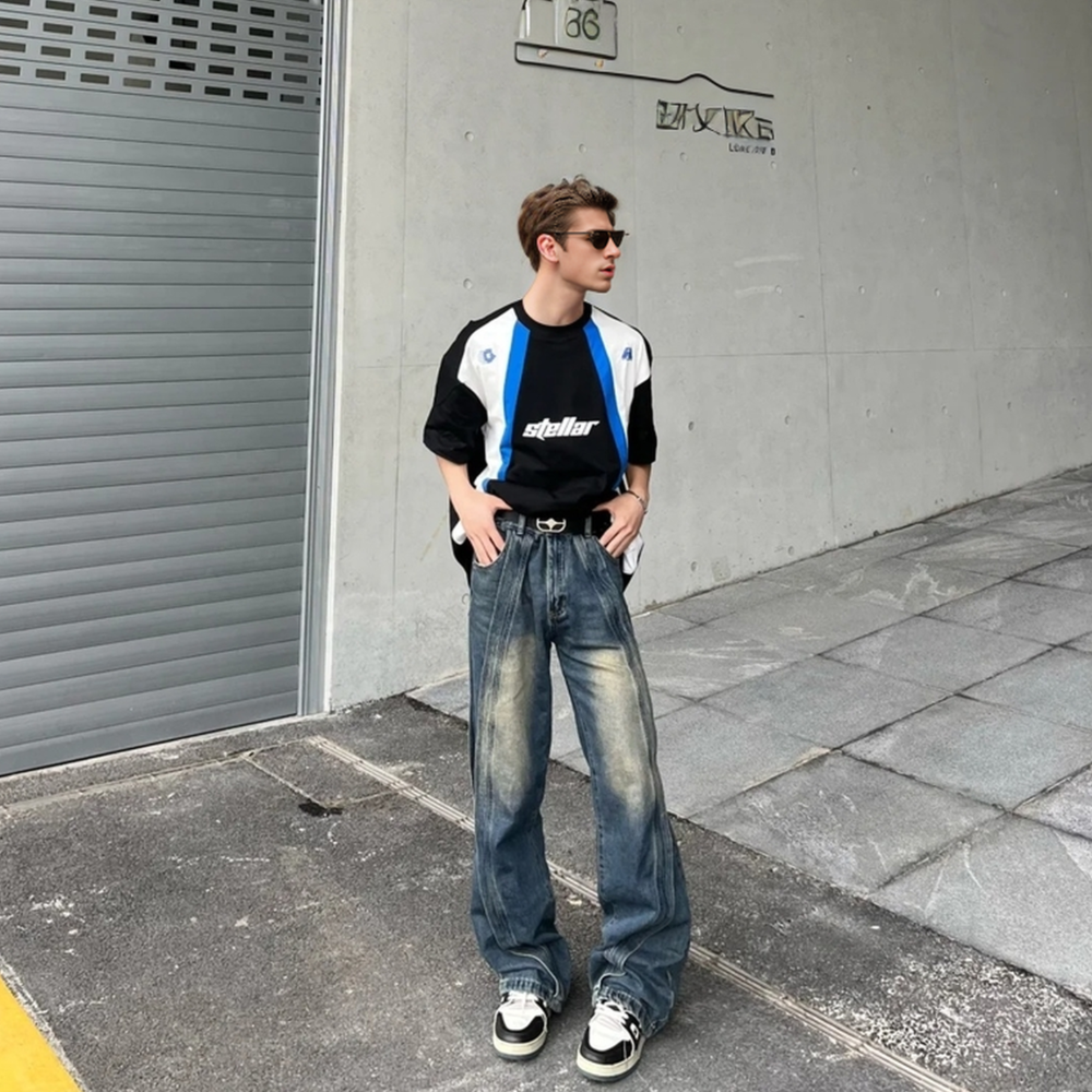 Japanese  Splicing Sports T-Shirt