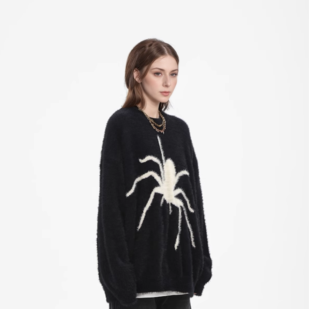 OOC' Casual Simple Spider Sweater
