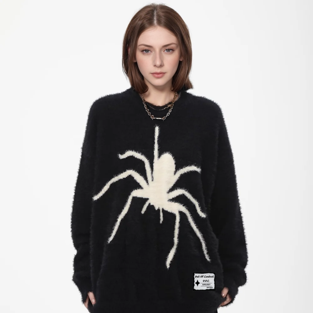 OOC' Casual Simple Spider Sweater