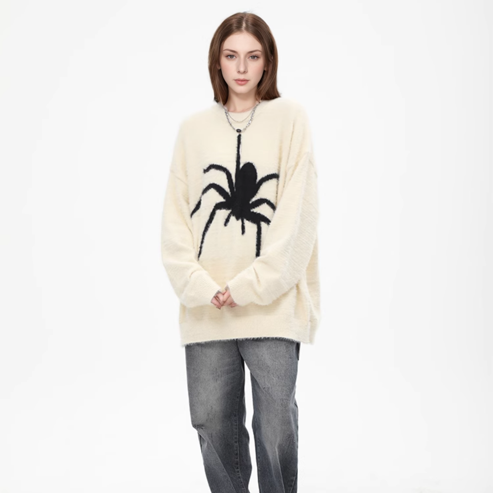 OOC' Casual Simple Spider Sweater