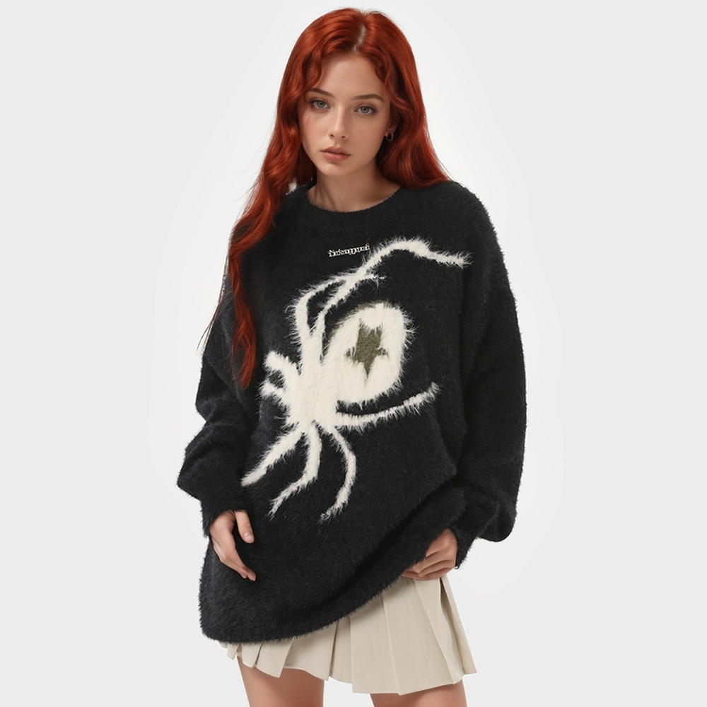 OOC' Hip Hop Pentagram Spider Sweater