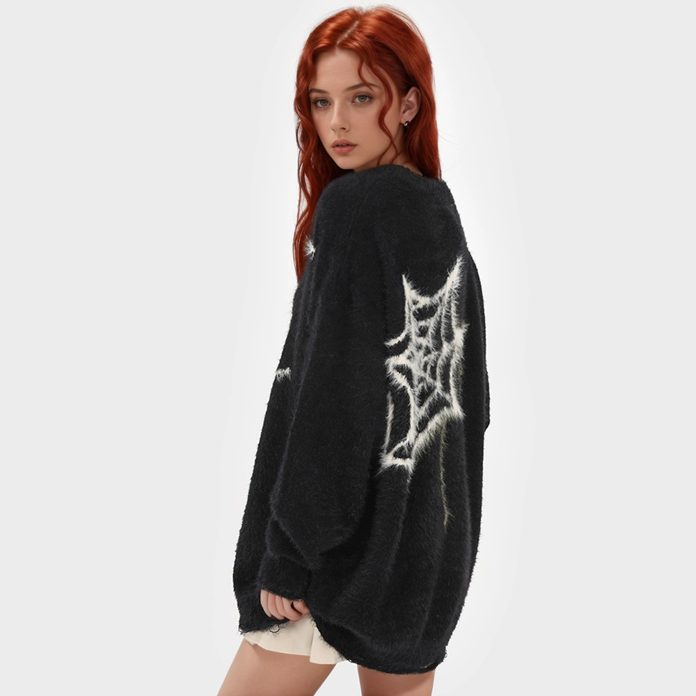 OOC' Hip Hop Pentagram Spider Sweater
