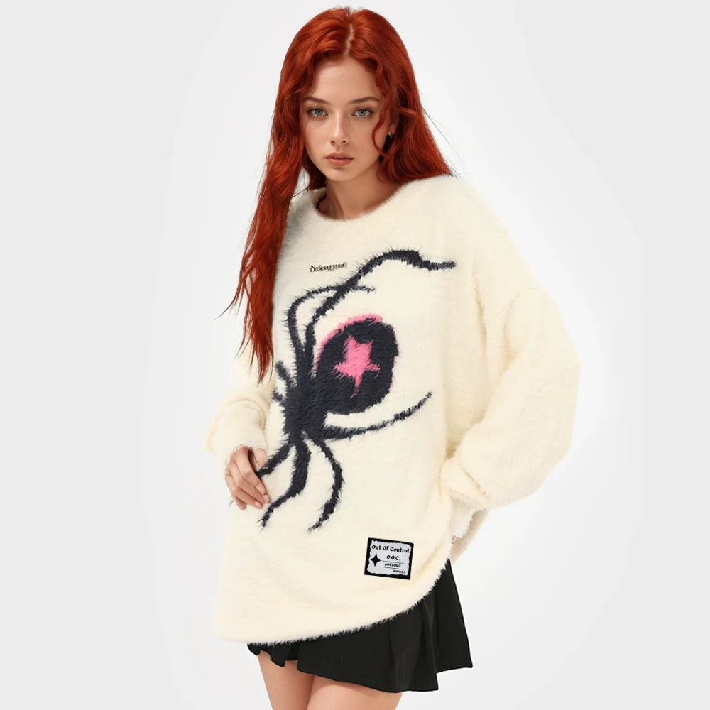 OOC' Hip Hop Pentagram Spider Sweater