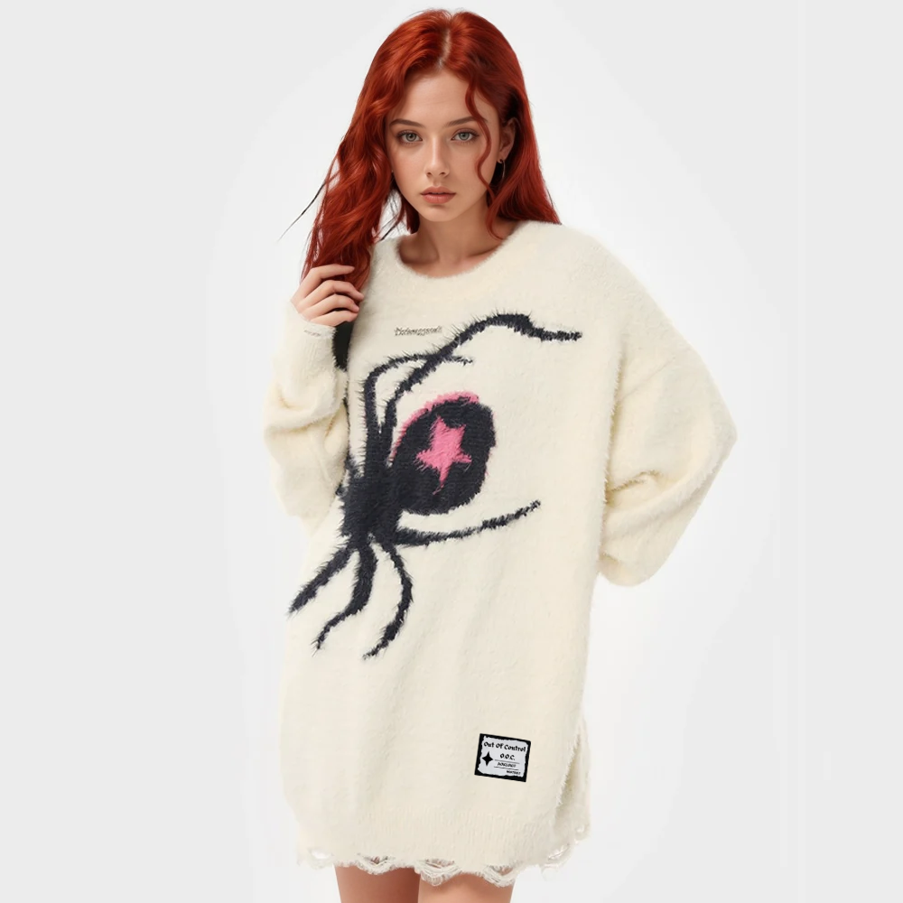 OOC' Hip Hop Pentagram Spider Sweater