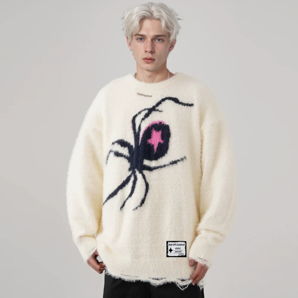 OOC' Hip Hop Pentagram Spider Sweater