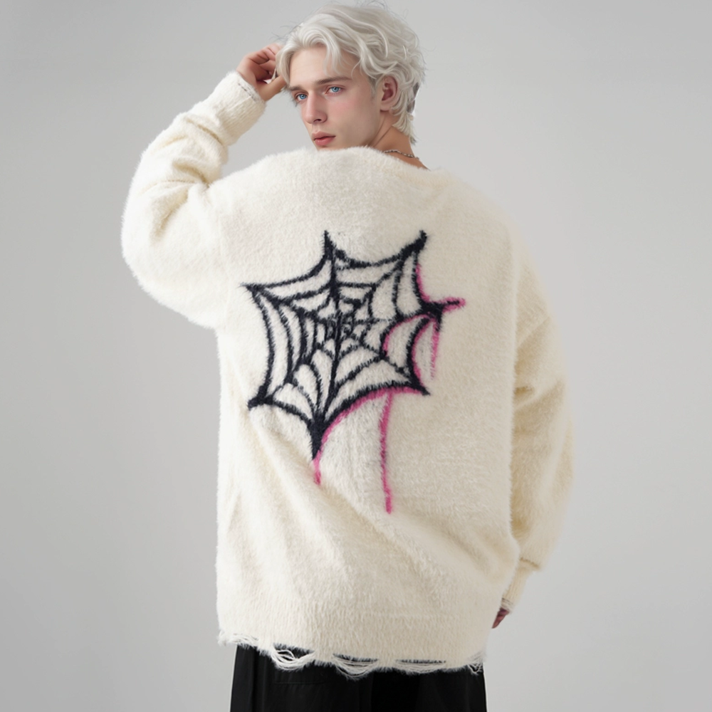 OOC' Hip Hop Pentagram Spider Sweater