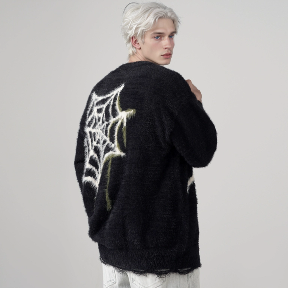 OOC' Hip Hop Pentagram Spider Sweater