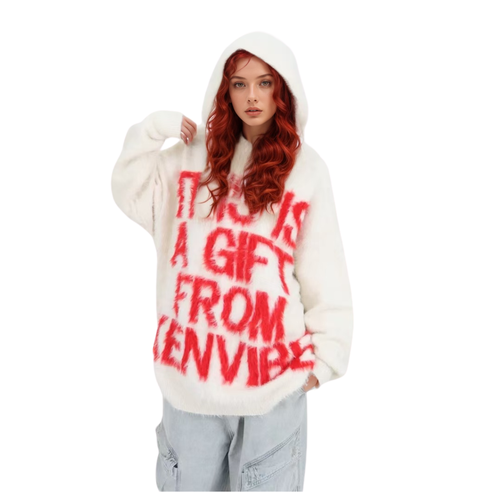 OOC' Vintage Loose Lettering Hooded Sweater