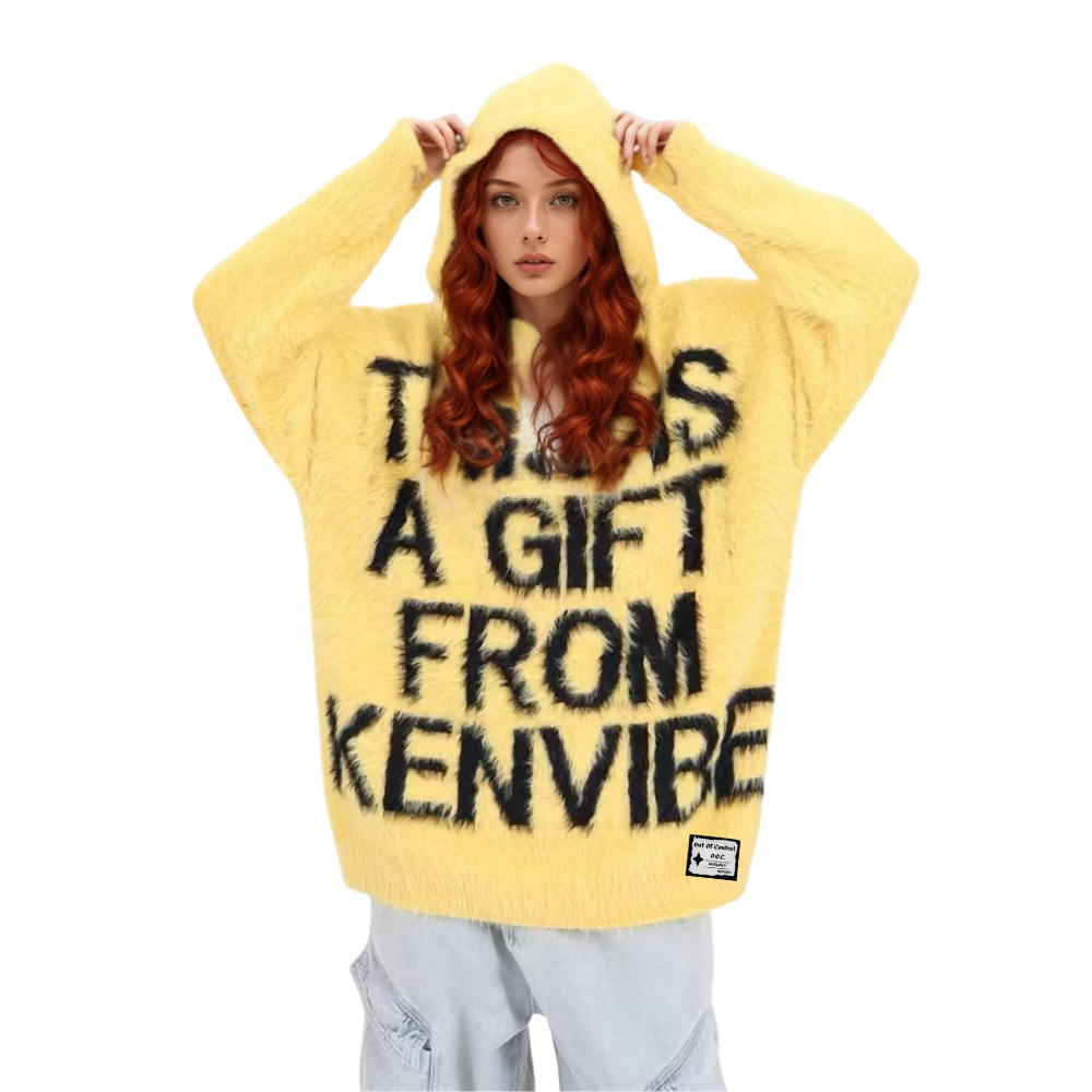 OOC' Vintage Loose Lettering Hooded Sweater