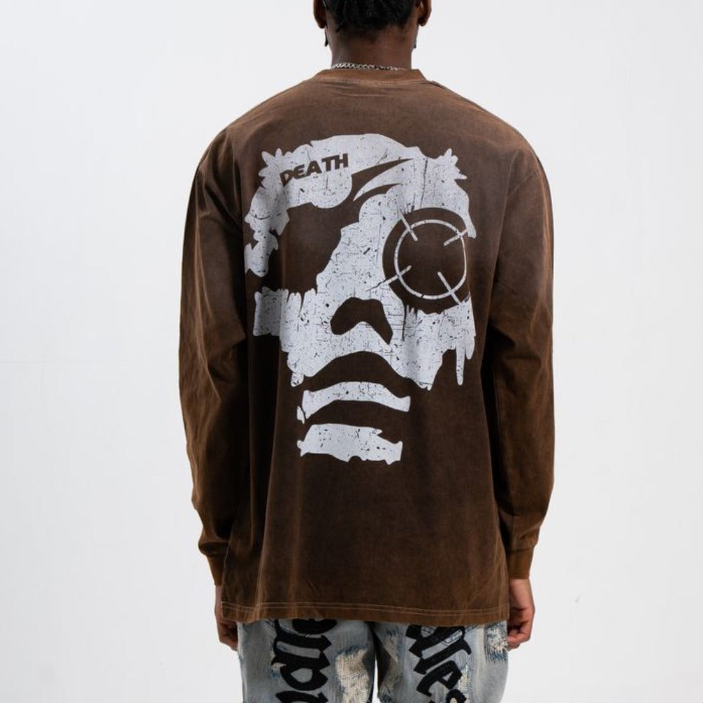 Bullet Hole Skull Print Sweatshirt