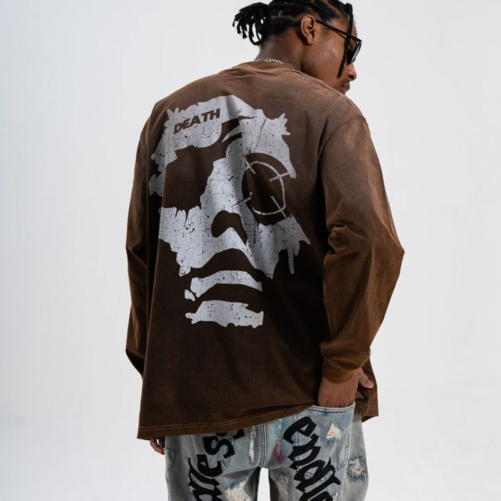 Bullet Hole Skull Print Sweatshirt