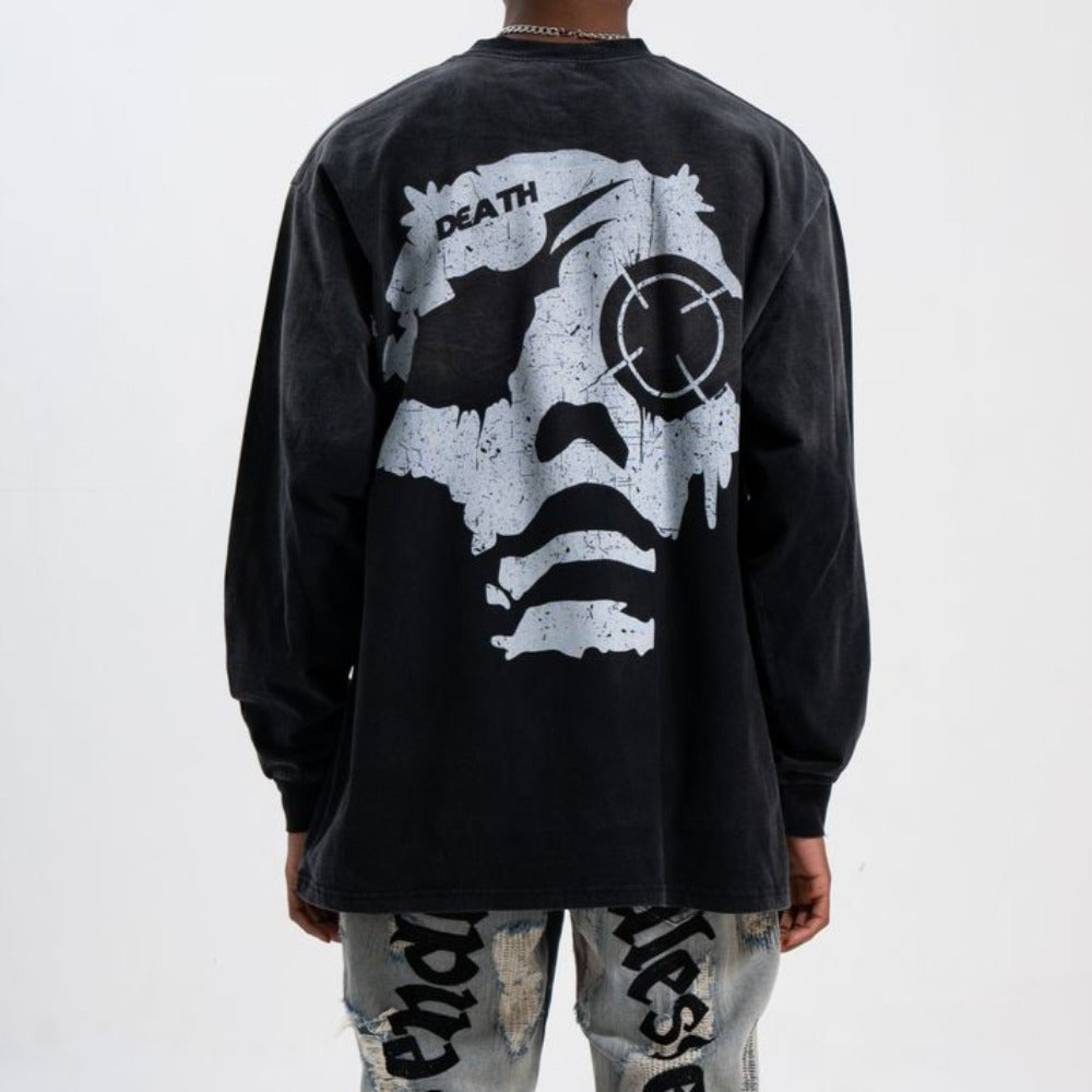 Bullet Hole Skull Print Sweatshirt