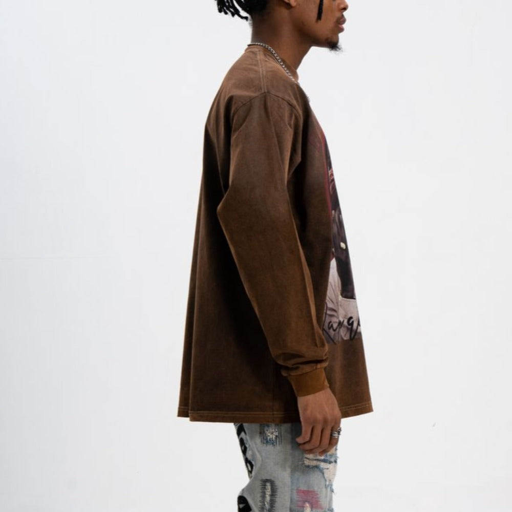 Old School Tupac Print Sweatshirt