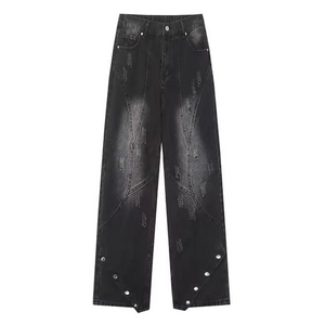 High Street Bootcut Buttoned Jeans