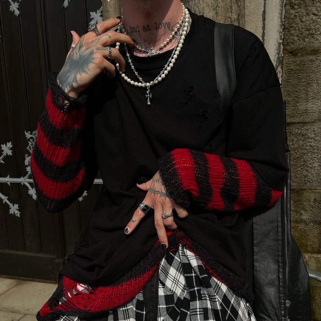 Women Punk Destroyed Sweater