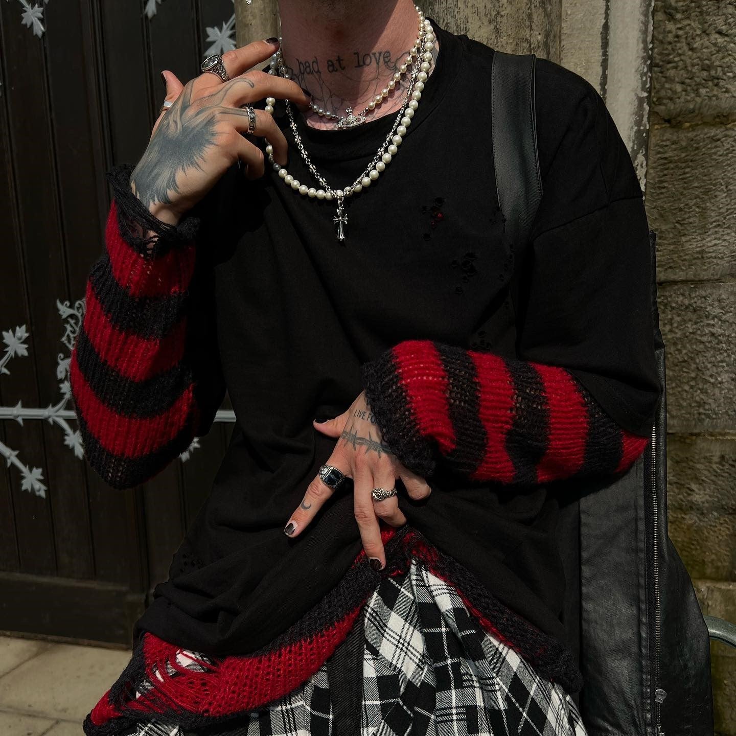 Women Punk Destroyed Sweater