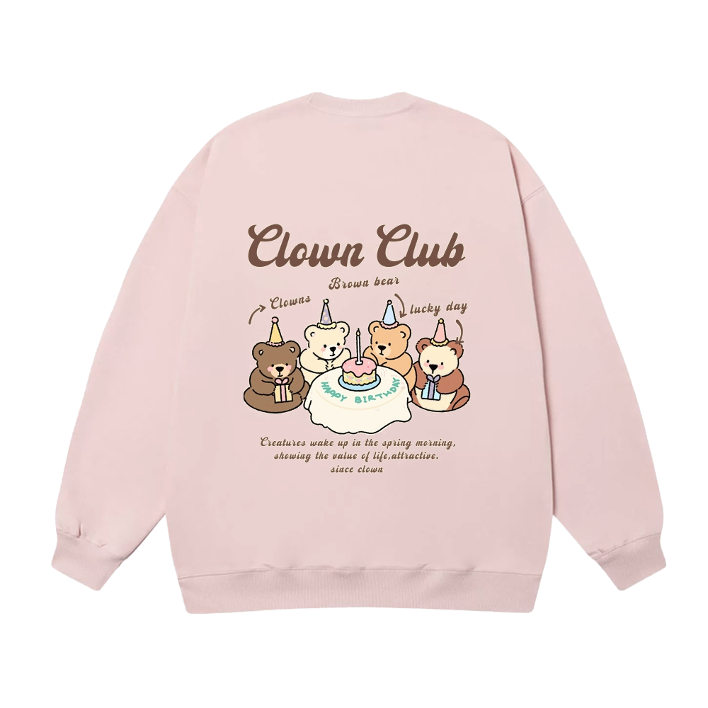 Clown Club Bear Birthday Party Sweatshirt