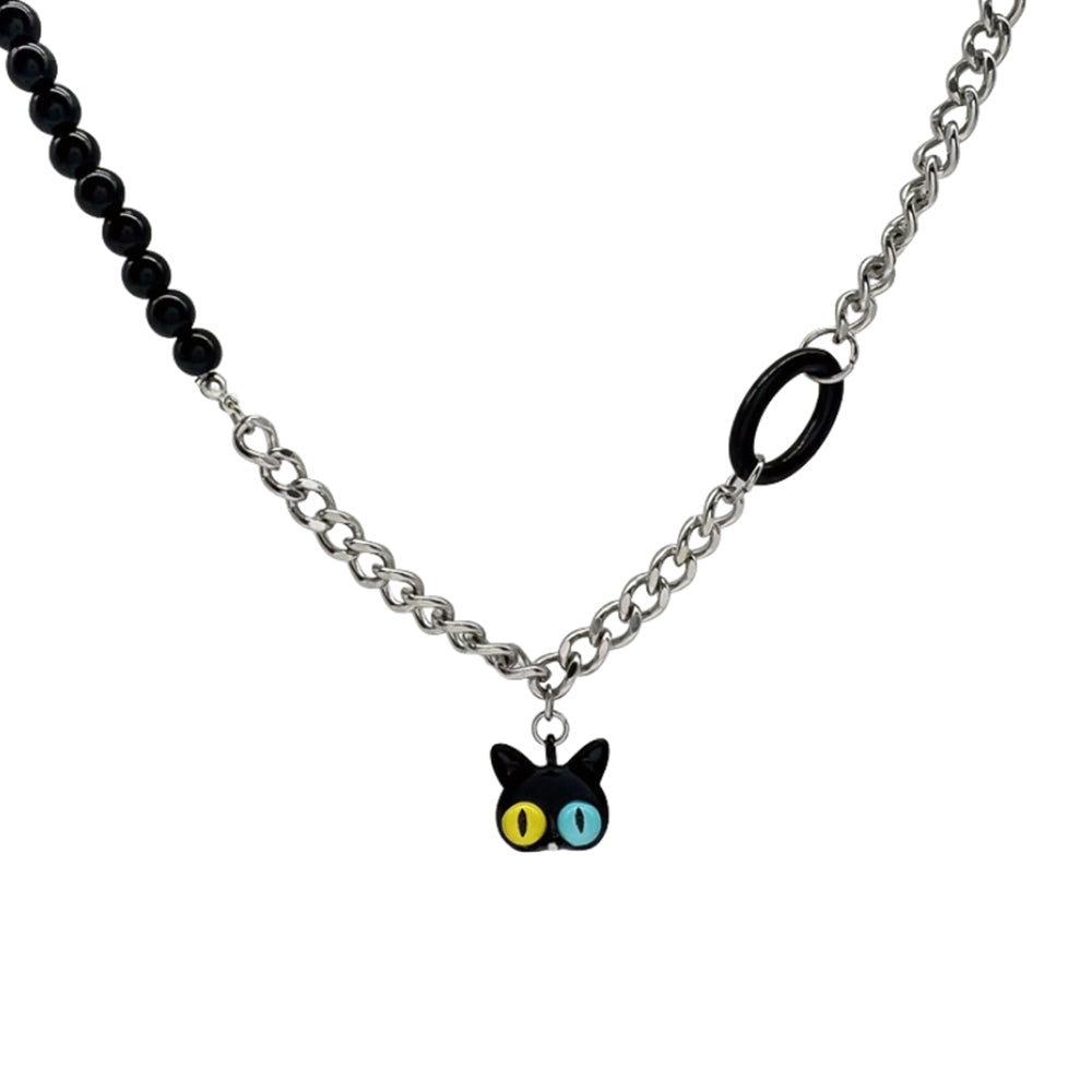 Baeleye | Cute Cat Obsidian Necklace