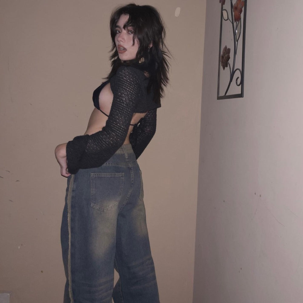 Women's Distressed Vintage Raw Edge Jeans