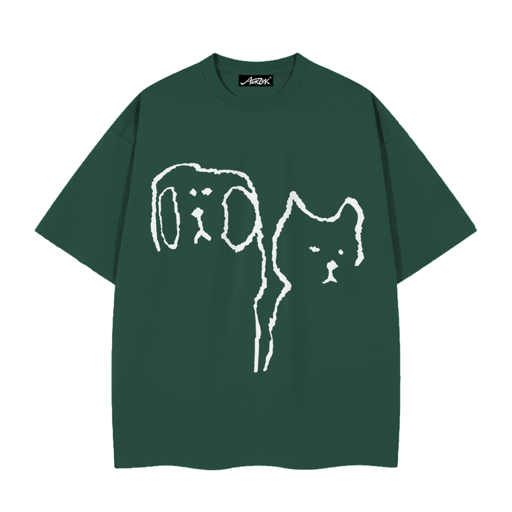 Cat and Dog Print T-Shirt