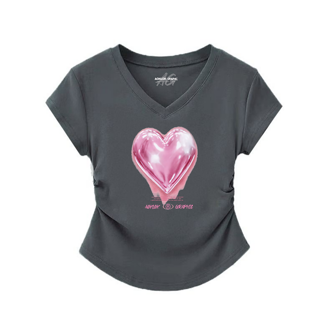 AG Give Me Your Heart Straight-Shoulder V-neck With Belted Waist