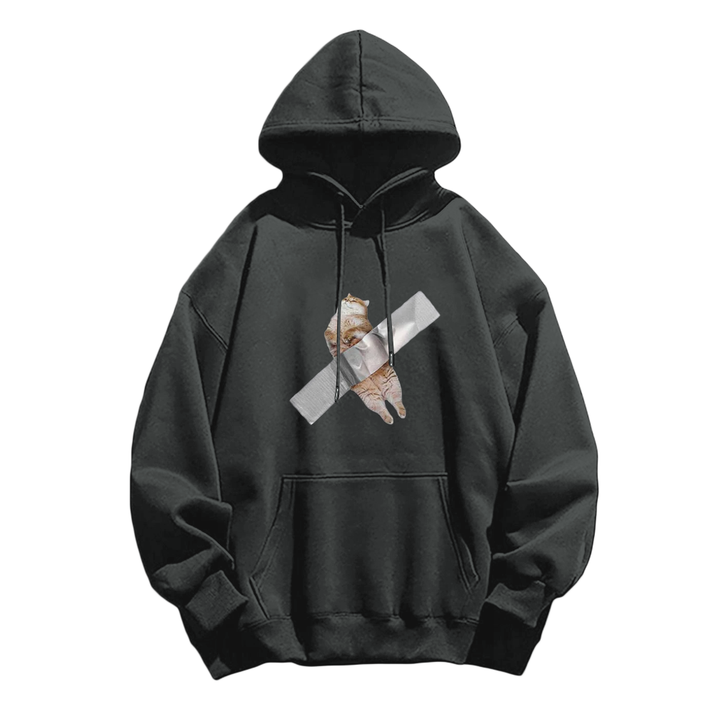 Funny Kitten Print Hoodie