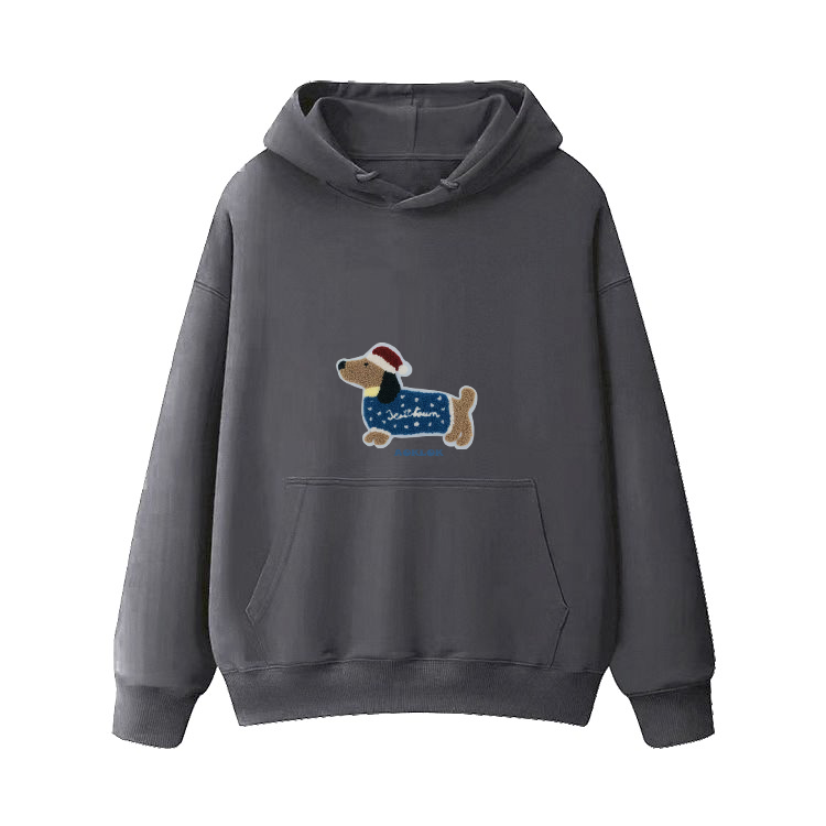 AG Embroidery Dachshund Dog In Christmas Hat Hoodie