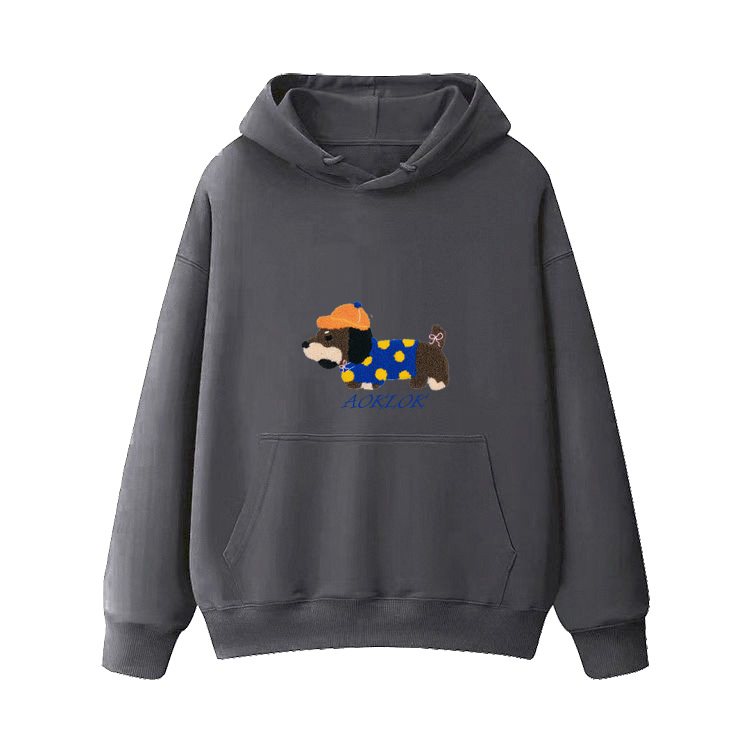 AG Embroidery Beret Dachshund Hoodie