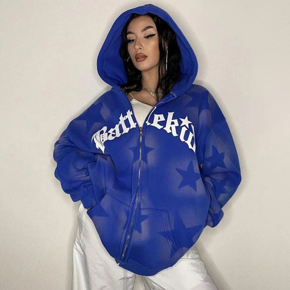 Punk Star Print Hoodie