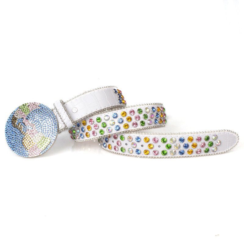 LoopStone Crystal Shining Rhinestone Versatile Rivet Belt