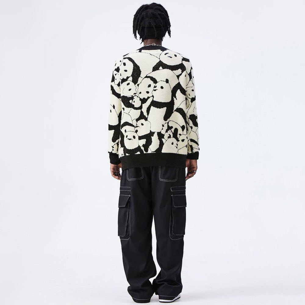 Cute Panda Bottom Flower Sweater