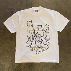 Street Philanthropist Cat And Rabbit T-Shirt Details