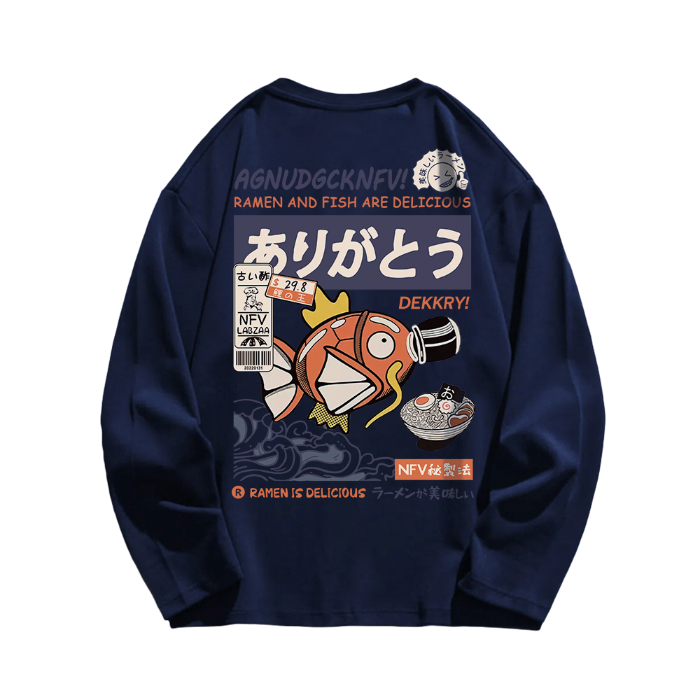 Cute Cartoon Fish Long Sleeve Shirt