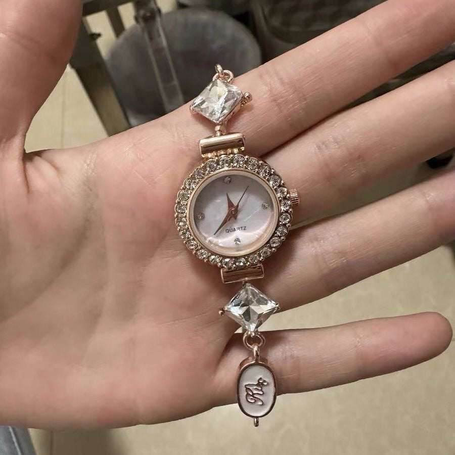 LoopStone Starlit Charm – Handcrafted Rose Gold Crystal Watch
