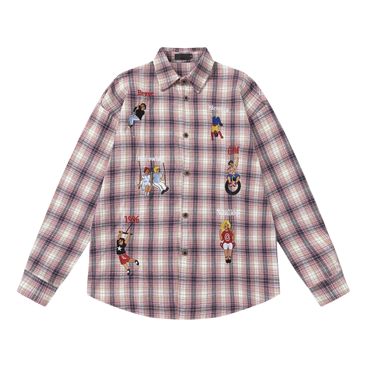 Vintage Embroidered Checkered Shirt