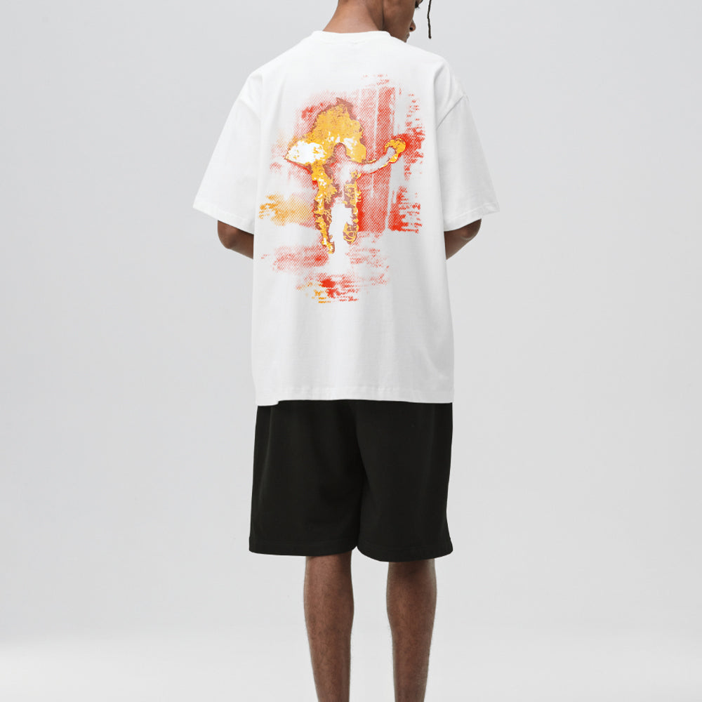 High Street Flaming Man Print T-shirt