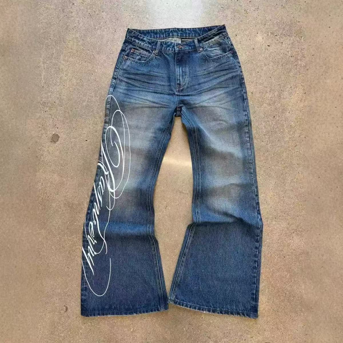 Unseen Echoes Script Flare Denim