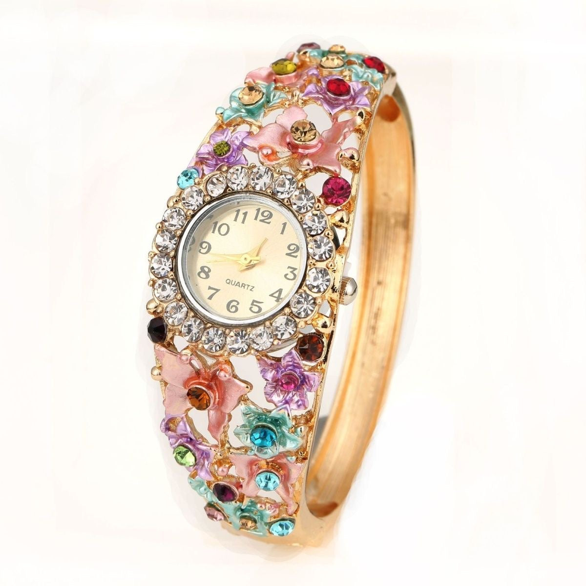 LoopStone Garden of Time – Handcrafted Floral Crystal Watch