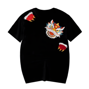Japanese Lion Embroidered T-shirt
