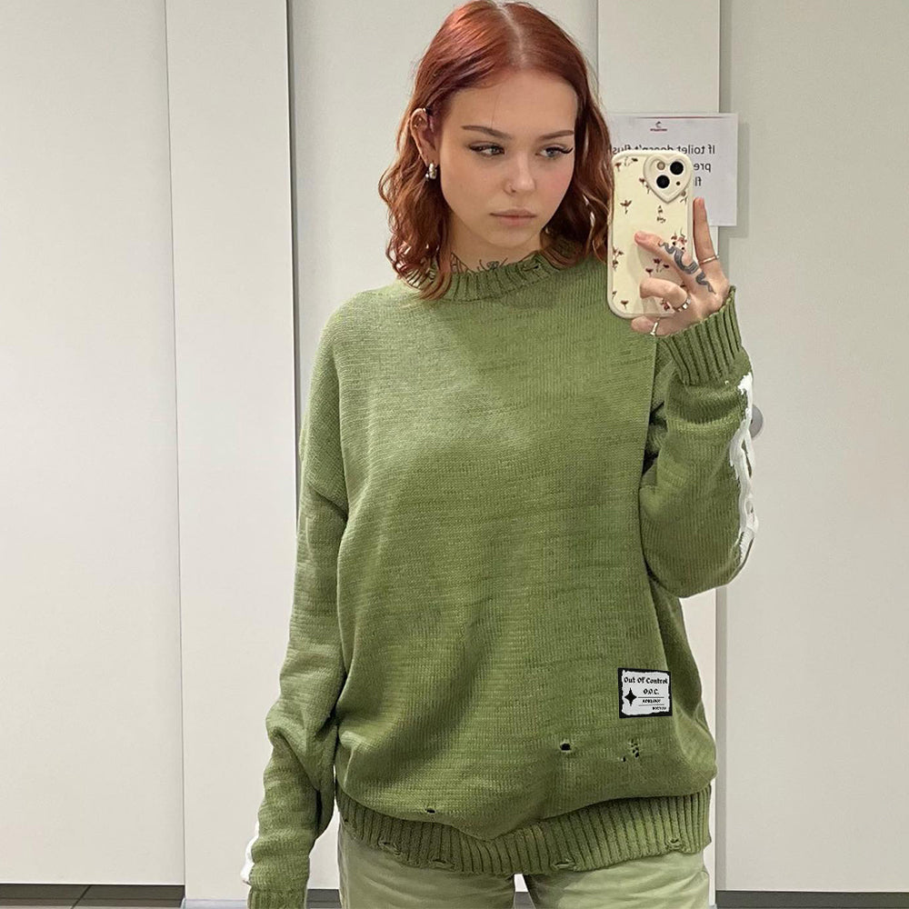 OOC' Street Solid Bone Knit Sweater