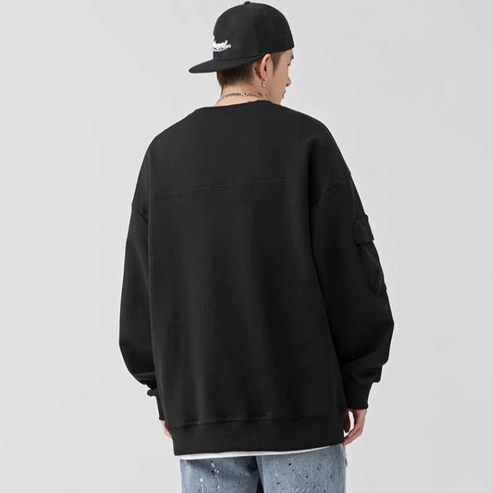 Japanese Zipper Design Side Bag Sweatshirt