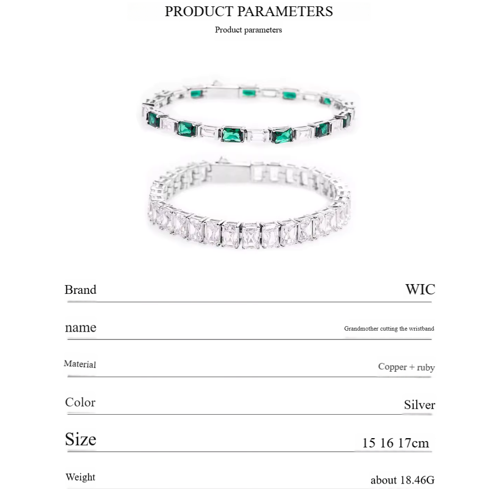 WIC | Emerald T Square Diamond Bracelet