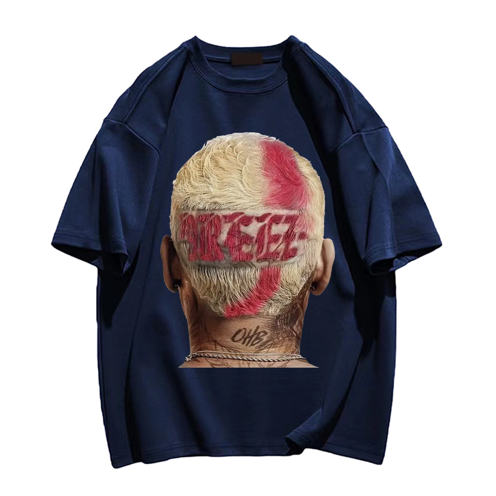 Portrait Pattern Cotton Sports T-shirt