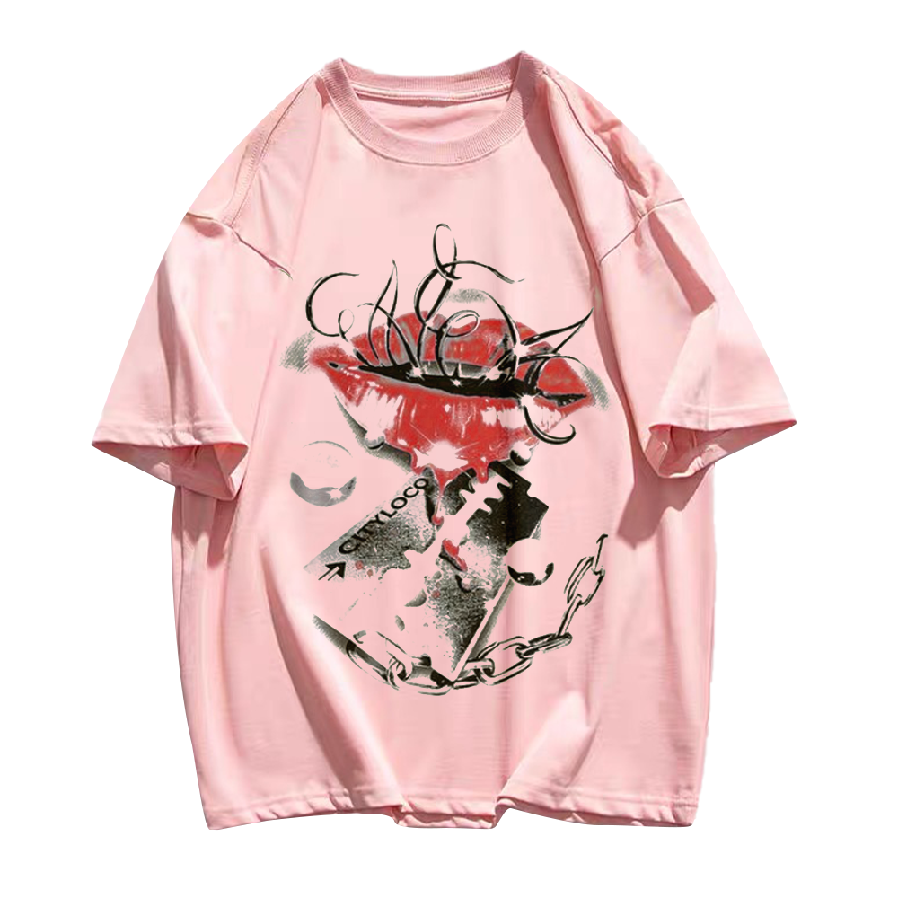 Injured Lip Print T-Shirt