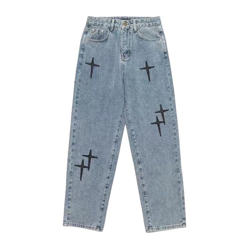 Urban Cross Graphic Straight Leg Jeans